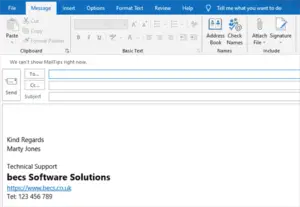 outlook signature setup