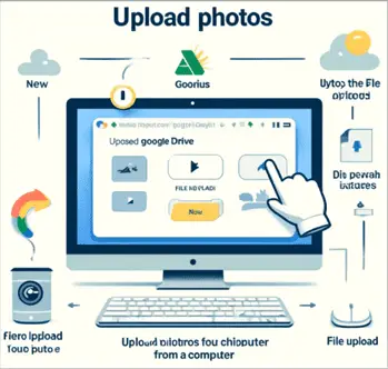 Steps to upload photos to Google Drive from a computer