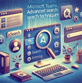 Microsoft Teams advanced search techniques - An illustration of a digital workspace