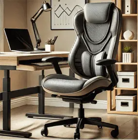 A Close-Up of an Ergonomic Office Chair with Lumbar Support