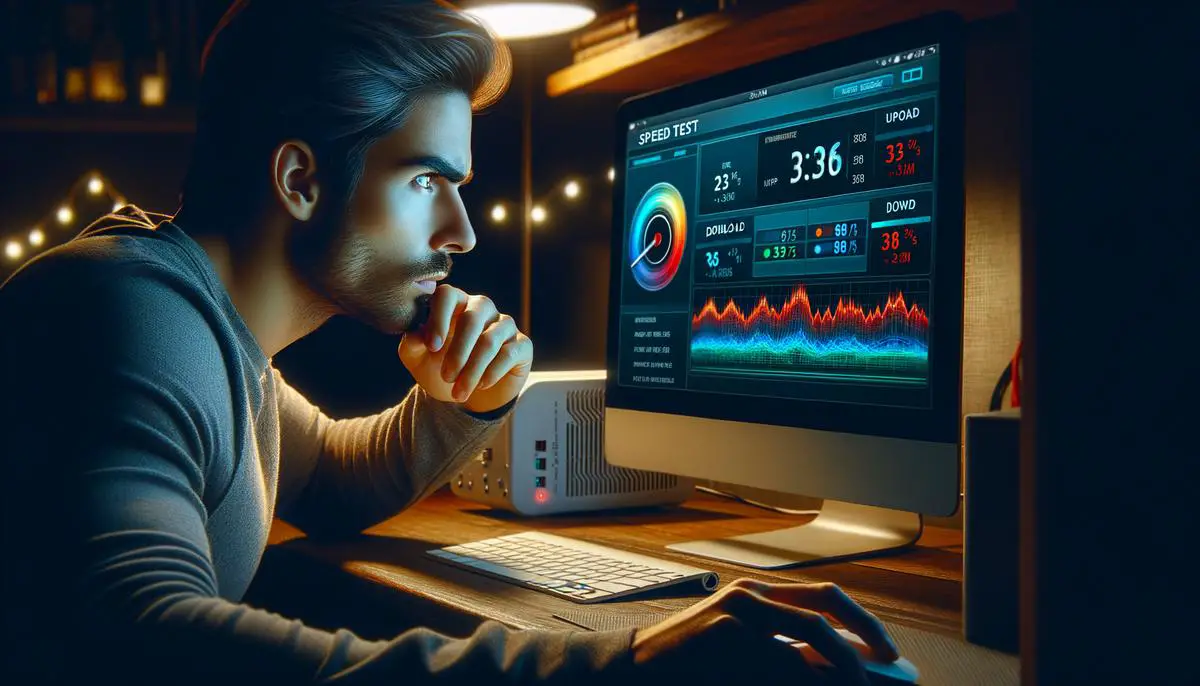 Image showing someone conducting a speed test on their computer to check the stability of their internet connection