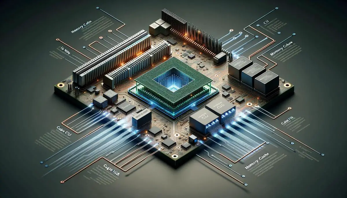 Illustration depicting the operation of a memory cache for a computer system